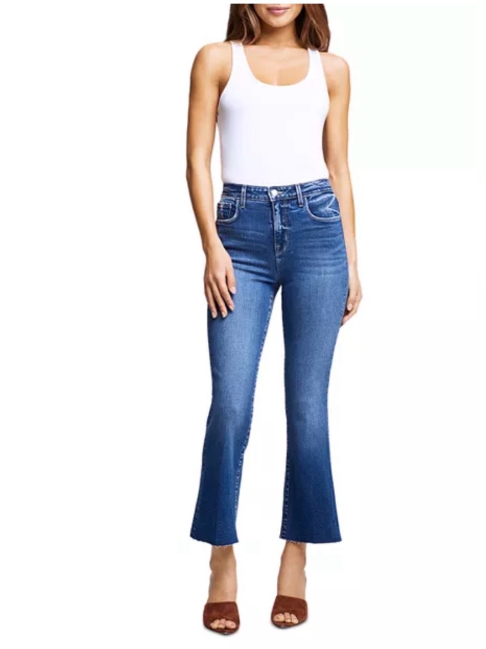 L'AGENCE Kendra High Rise Cropped Flare Jeans in Laredo - Size 26